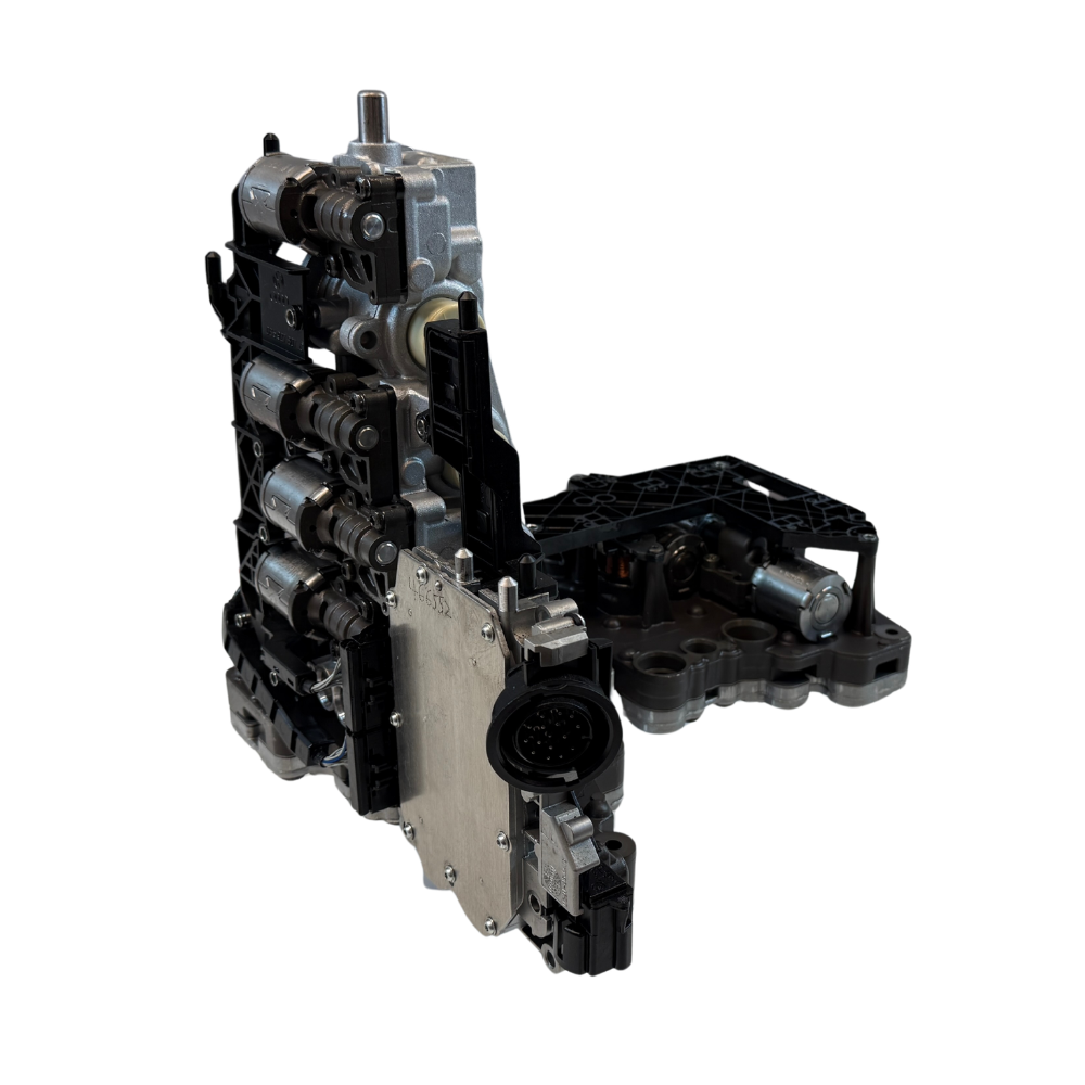 Front view of a 0B5 DL501 mechatronic unit for Audi S tronic gearbox applications