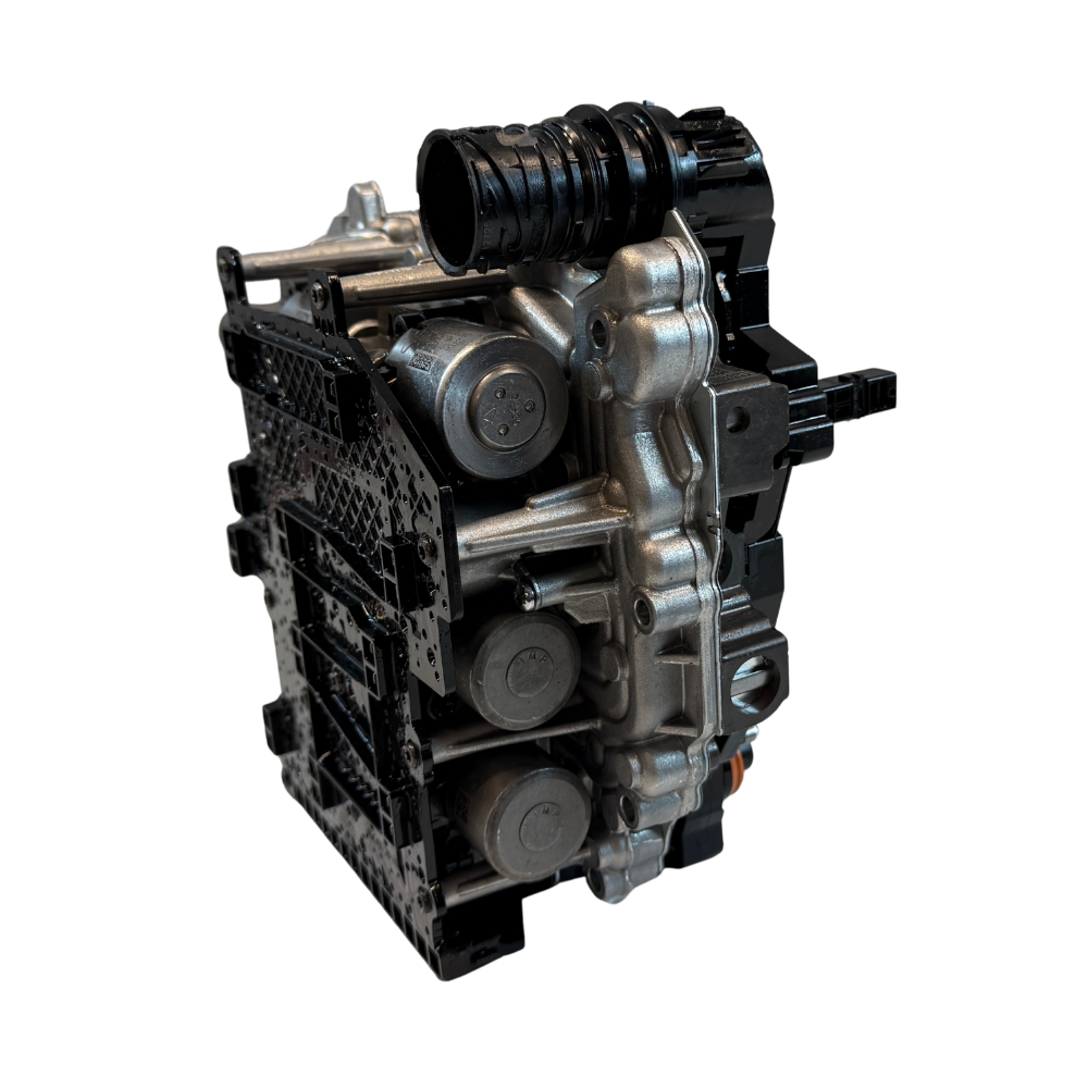Close-up of the solenoid pack on a 0BH mechatronic unit for DSG transmission repair