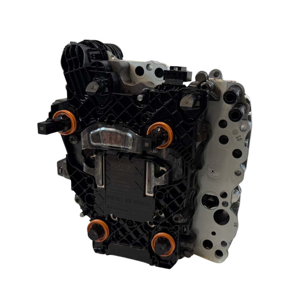 Workshop product image of a 0BH mechatronic unit ready for inspection, repair or replacement