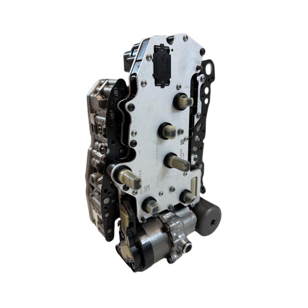 Workshop product image of a 0DD DQ400e mechatronic unit ready for inspection, repair or replacement