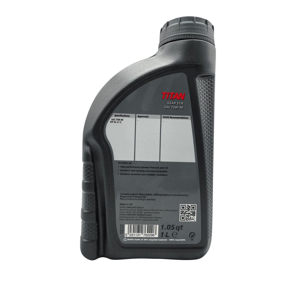 Fuchs Titan Gear Syn 75w-90 Semi Synthetic Driveline Oil Eco Torque