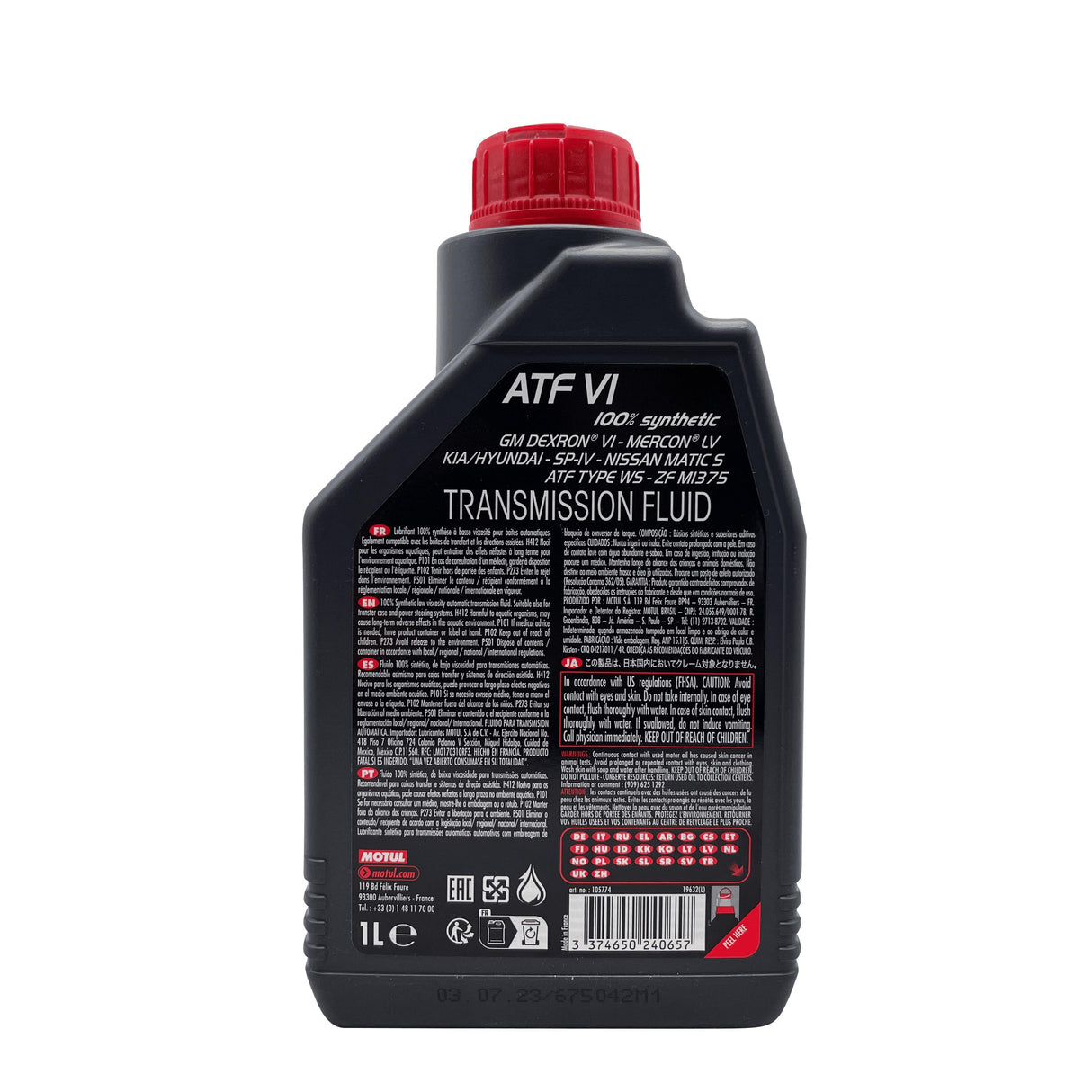 Motul ATF VI Fully Synthetic Automatic Transmission Fluid Eco Torque