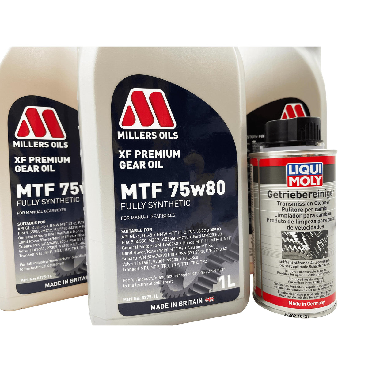 OPEL M32 6 Speed Millers XF 75w80 Gearbox Oil & Cleaner Service Kit For Pre 2012 Manual Models Eco Torque
