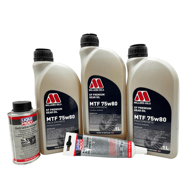 OPEL M32 6 Speed Millers XF 75w80 Gearbox Oil Service Kit With Additive & Cleaner Pre 2012 Manual Models Eco Torque