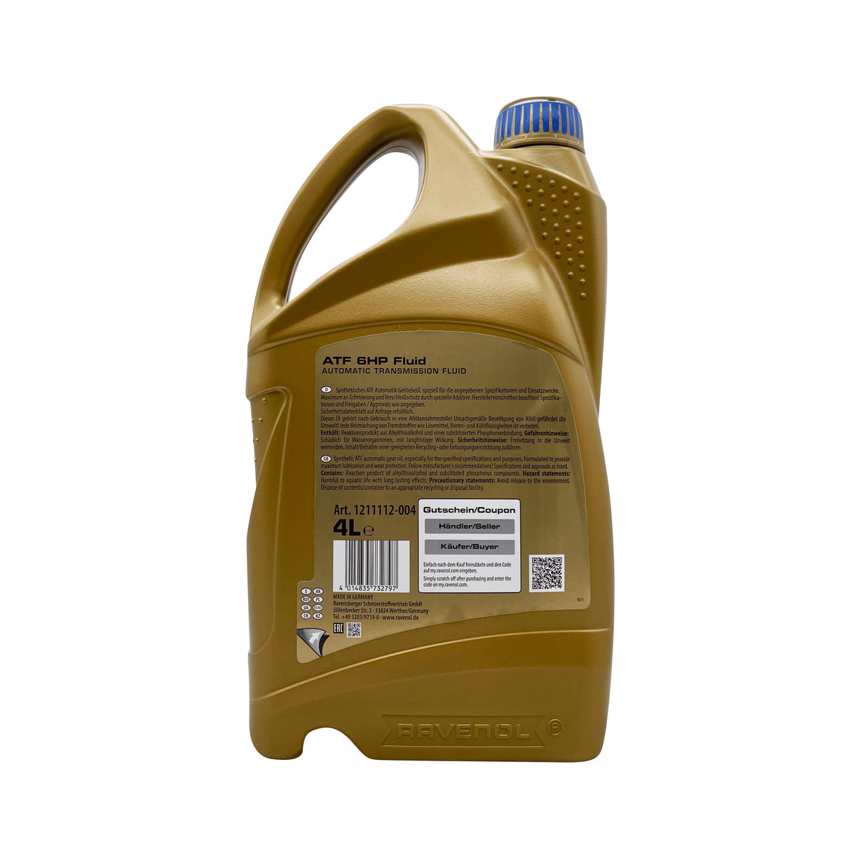 Ravenol ATF 6HP Fully Synthetic Automatic Gearbox Oil 4L Eco Torque