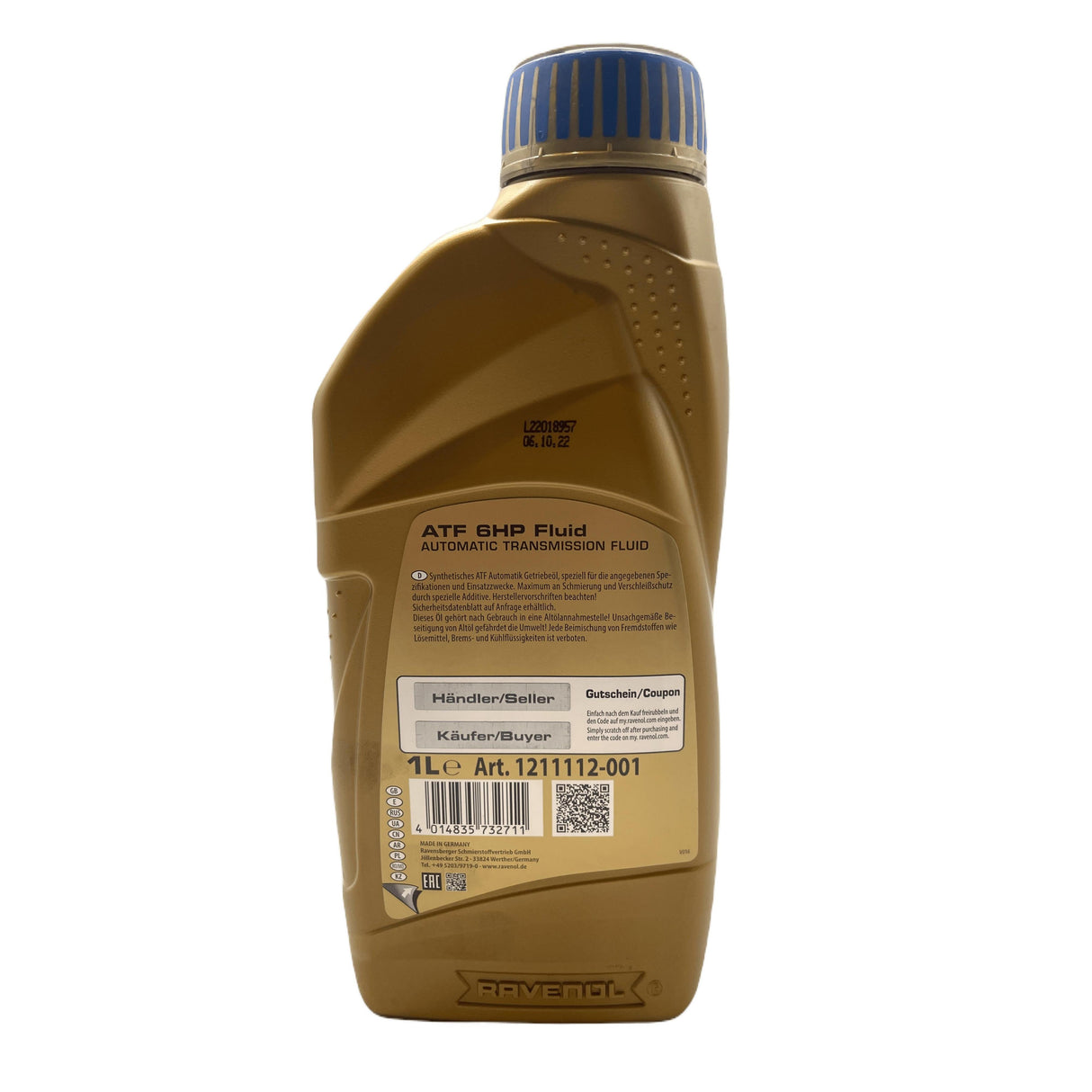 Ravenol ATF 6HP Fully Synthetic Automatic Transmission Oil Eco Torque