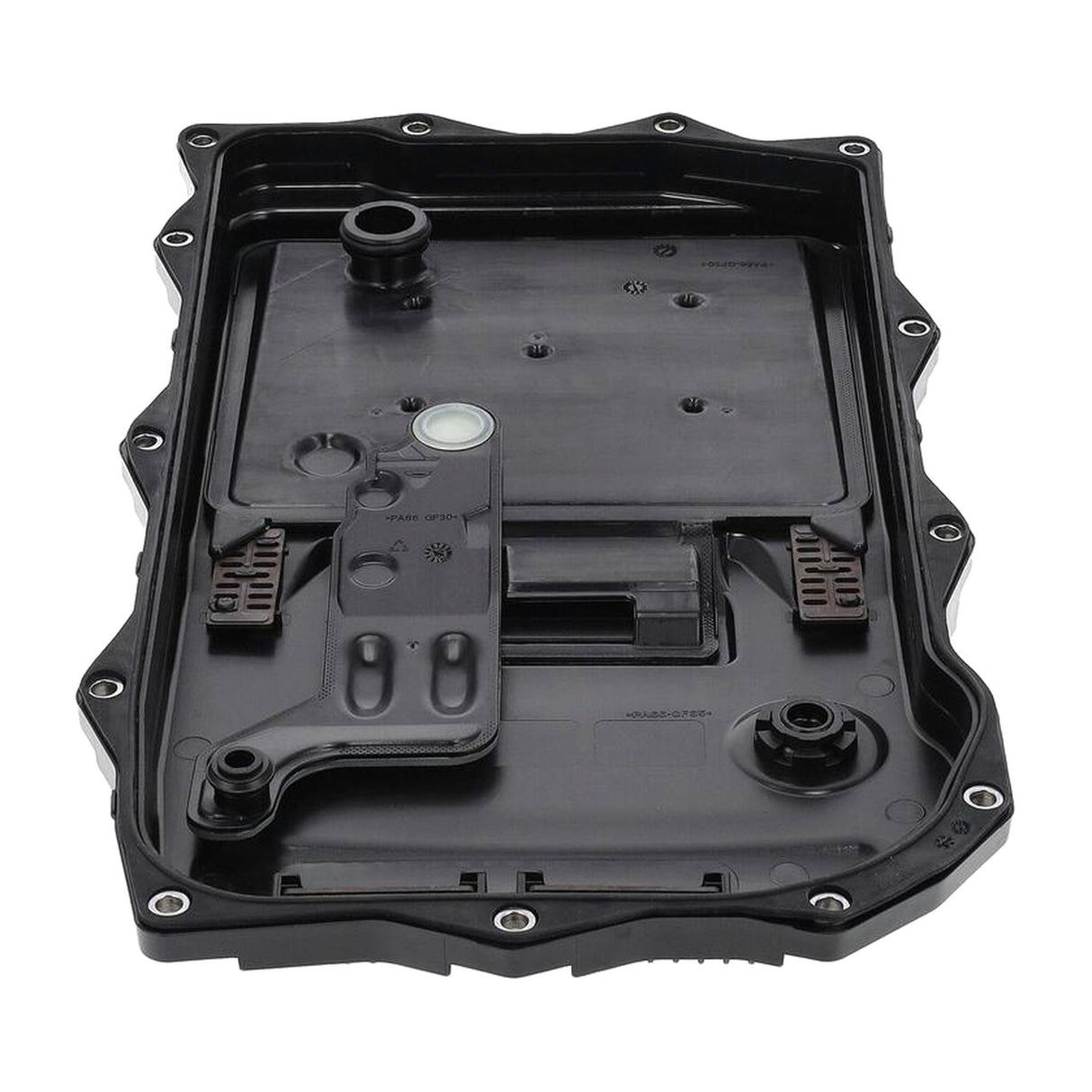 Inside of VAICO 8HP70 transmission sump pan with integrated filter, BMW 8P70H
