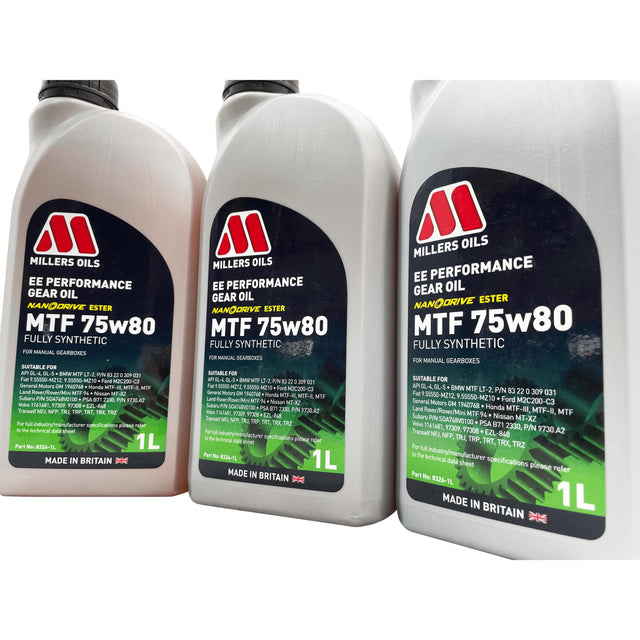 Vauxhall M32 6 Speed Millers 75W-80 Gearbox Oil Service Kit For Manual Models Pre 2012 Eco Torque