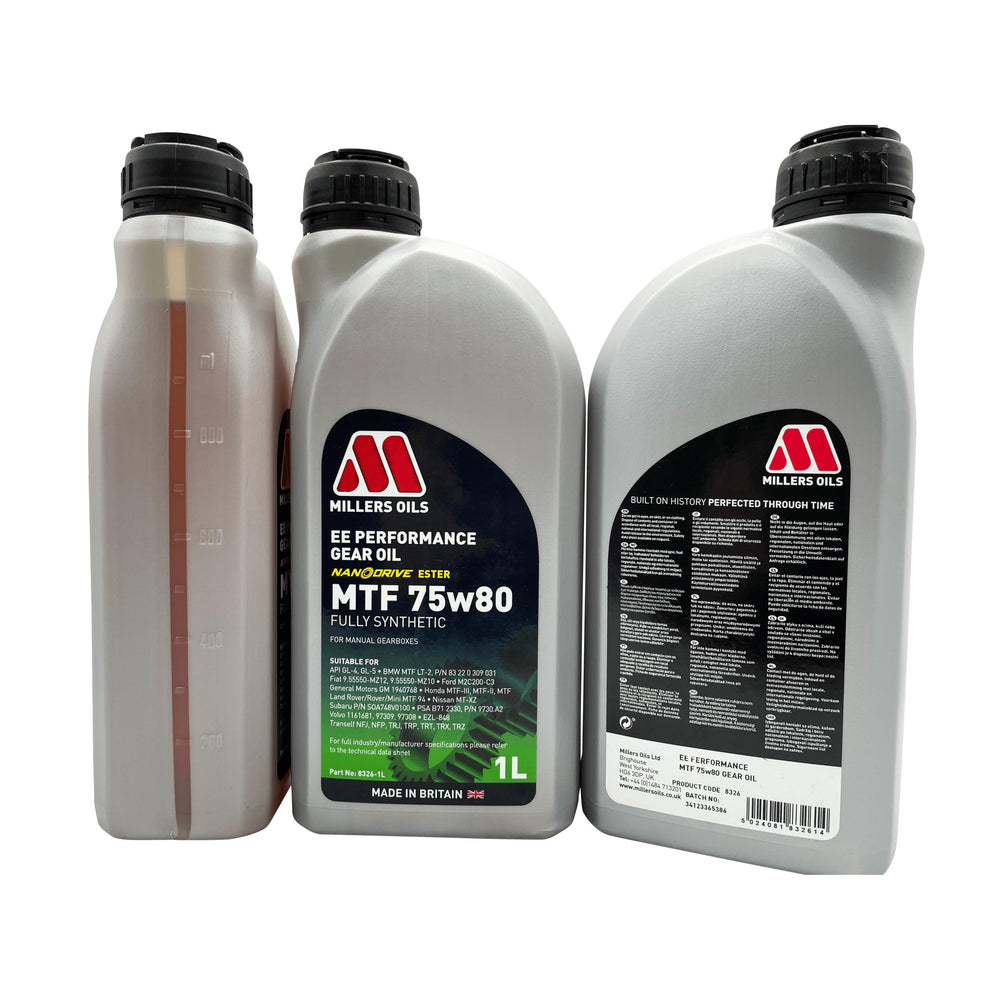 Vauxhall M32 6 Speed Millers 75W-80 Gearbox Oil Service Kit For Manual Models Pre 2012 Eco Torque