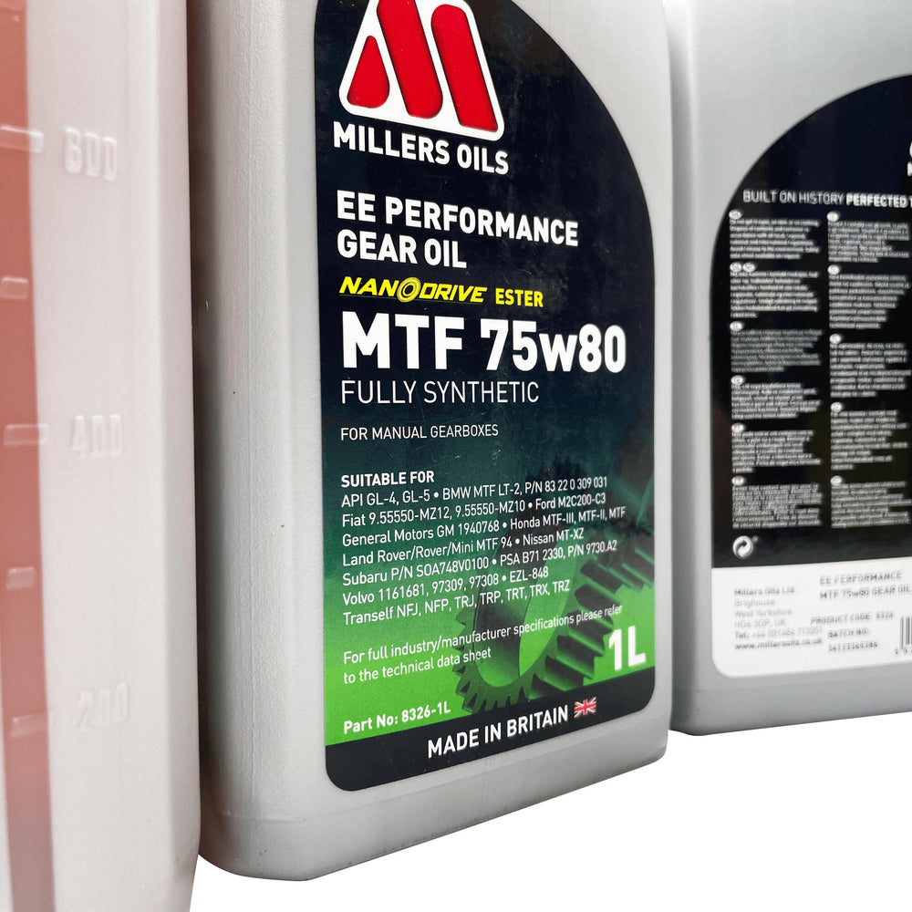 Vauxhall M32 6 Speed Millers 75W-80 Gearbox Oil Service Kit For Manual Models Pre 2012 Eco Torque
