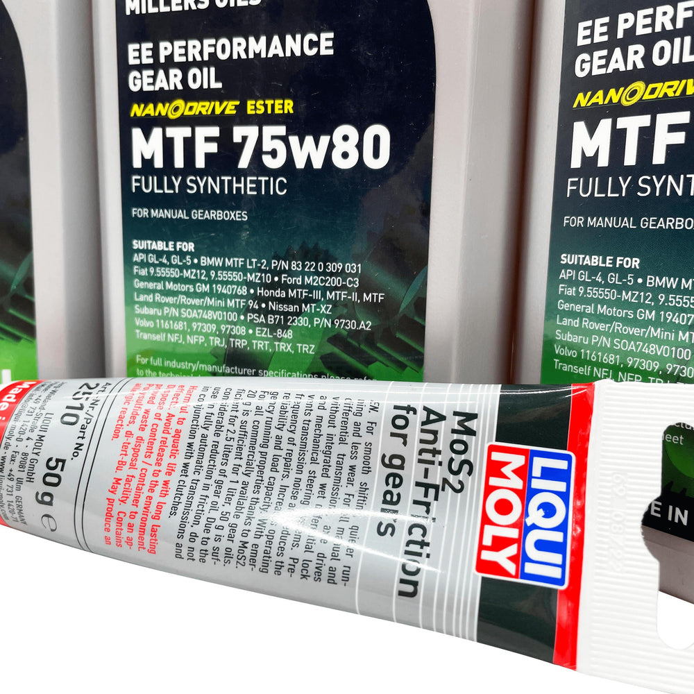 Vauxhall M32 6 Speed Millers 75w80 Gearbox Oil & Additive Service Kit For Pre 2012 Manual Models Eco Torque