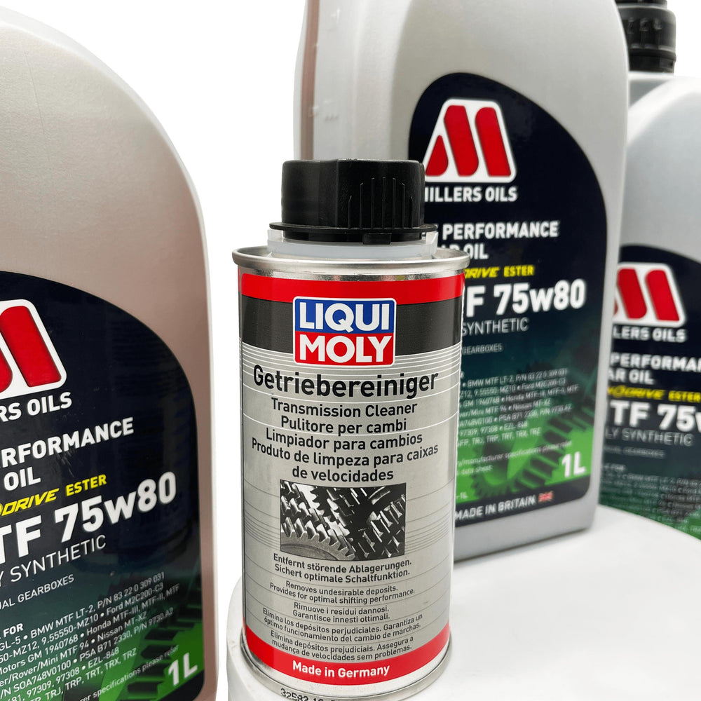 Vauxhall M32 6 Speed Millers 75w80 Gearbox Oil & Cleaner Service Kit For Pre 2012 Manual Models Eco Torque