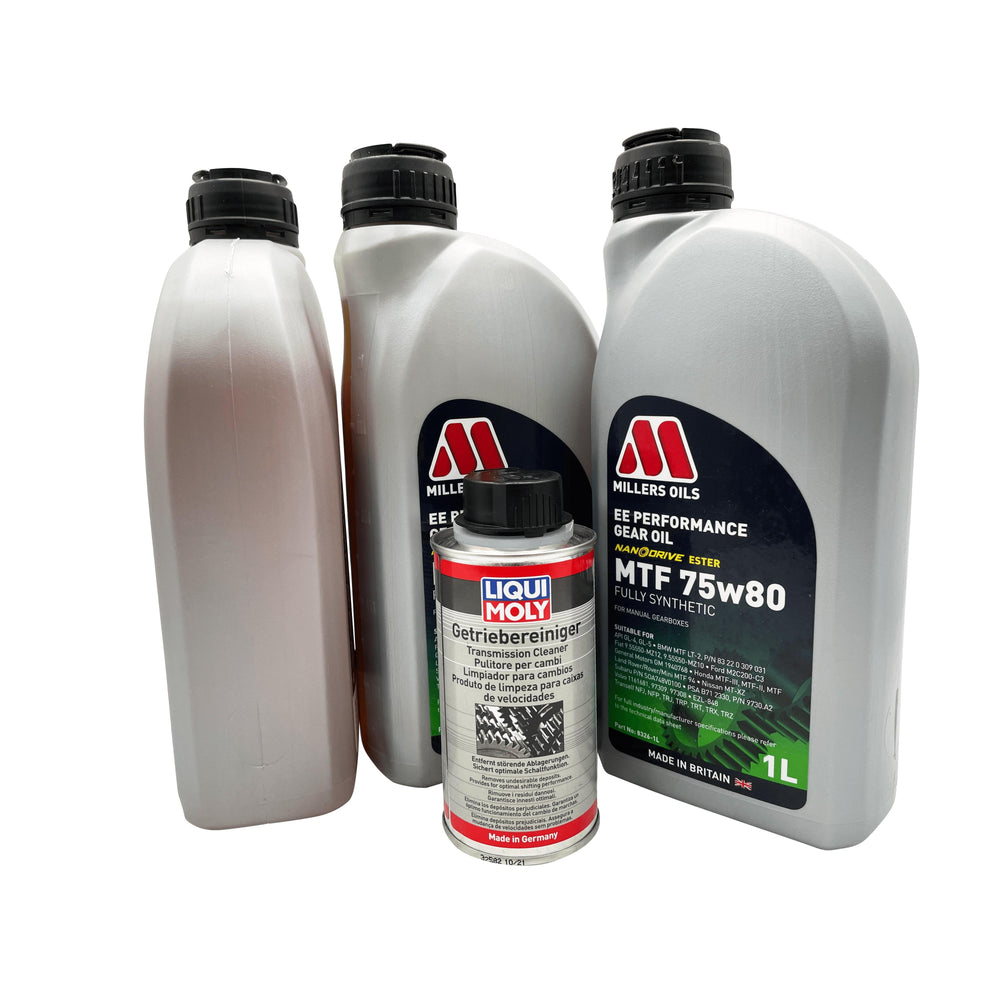 Vauxhall M32 6 Speed Millers 75w80 Gearbox Oil & Cleaner Service Kit For Pre 2012 Manual Models Eco Torque