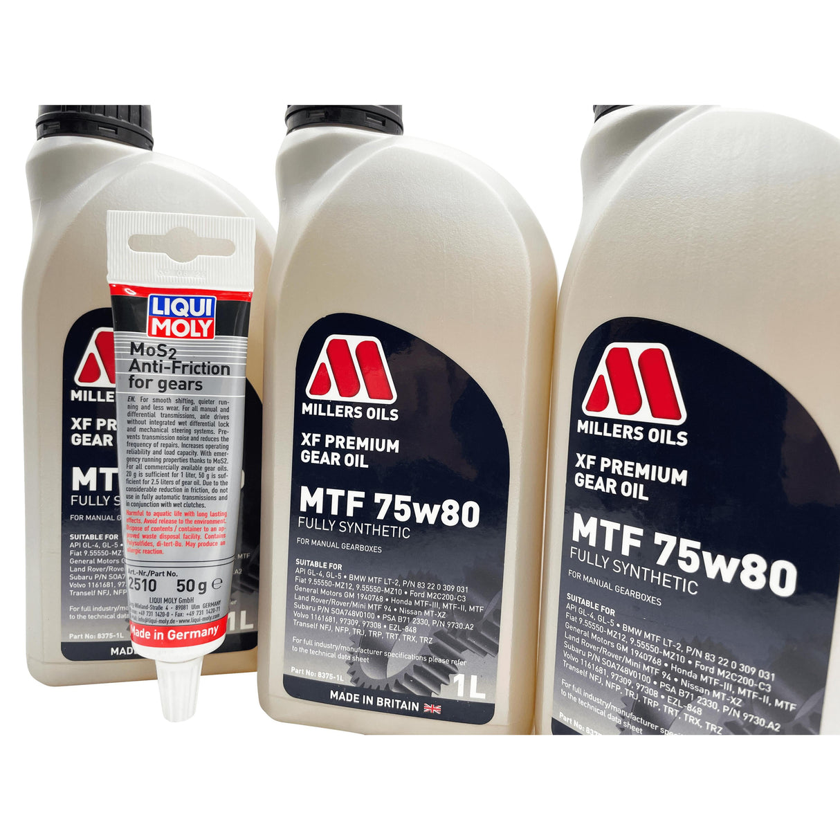 Vauxhall M32 6 Speed Millers XF 75w80 Gearbox Oil & Additive Service Kit For Pre 2012 Manual Models Eco Torque