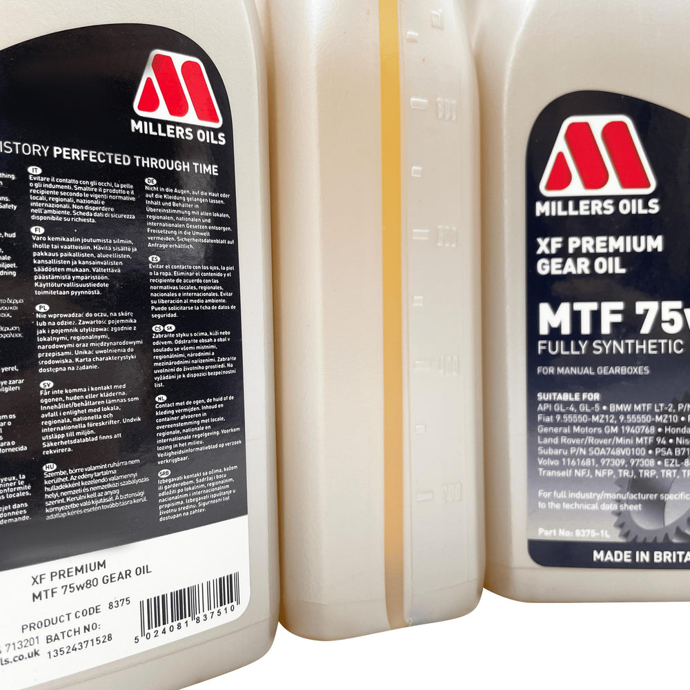 Vauxhall M32 6 Speed Millers XF 75w80 Gearbox Oil Service Kit For Pre 2012 Manual Models Eco Torque