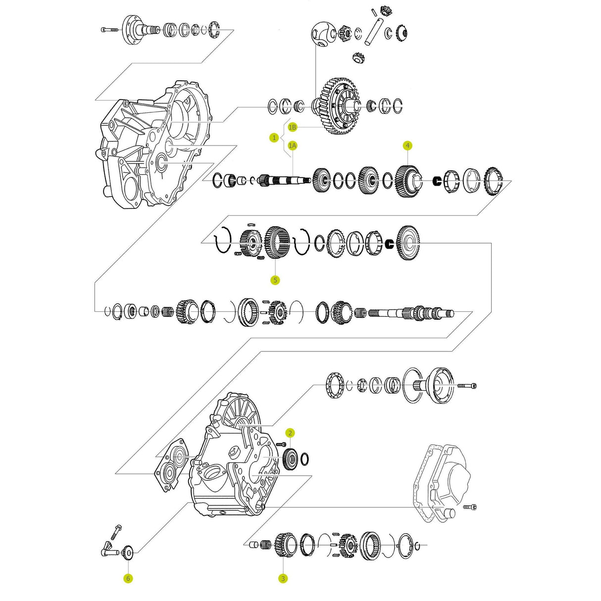 VW 02T Gearbox 5th Gear 37T 02T311361B 5 Speed Manual Transmission