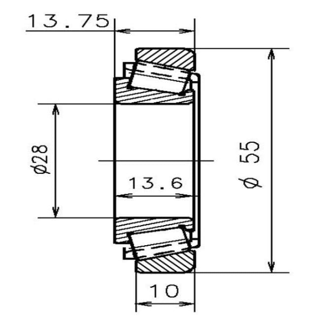 SNR Tapered Roller Bearing for M20 28x55x13.6/10mm