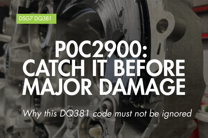 DSG Gearbox Error P0C2900 - The Fault Code That should Not Be Ignored - DSG7 DQ381 Models