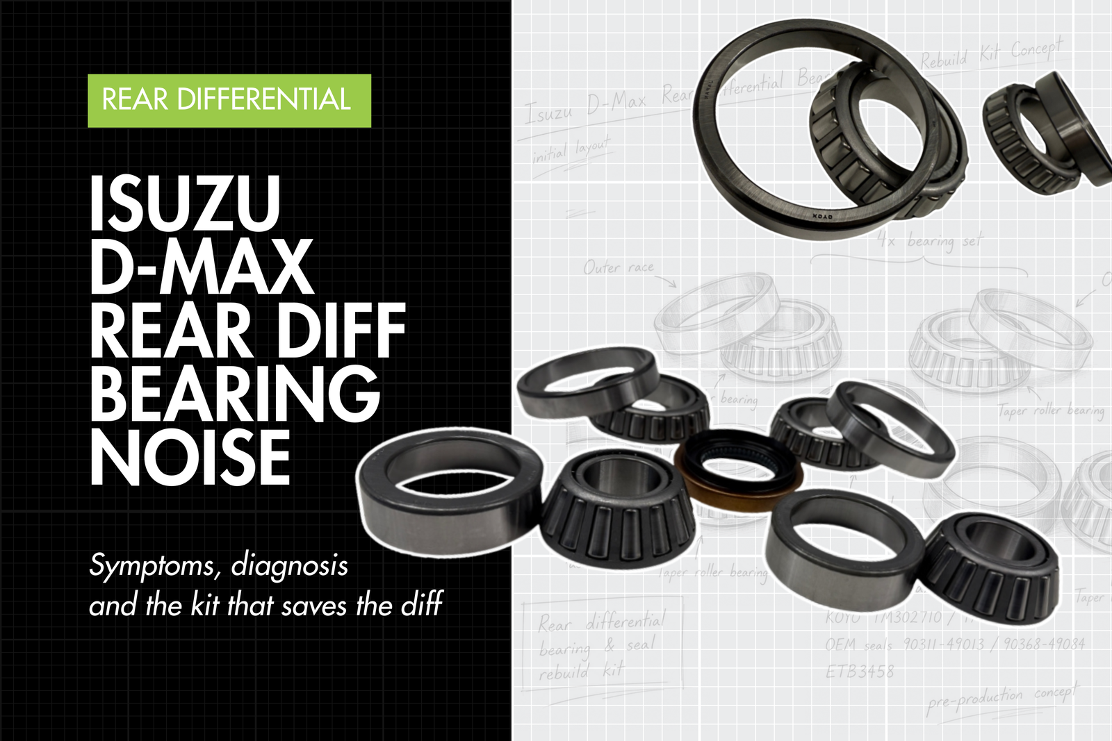 Isuzu D-Max rear differential bearing and seal kit — Eco Torque blog banner