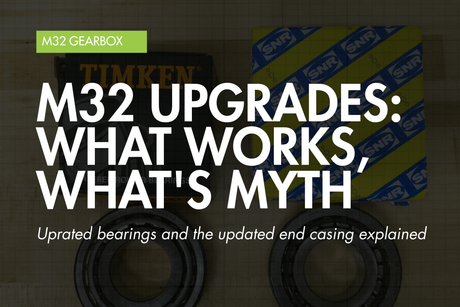 M32 gearbox uprated bearings and end casing — Eco Torque blog banner