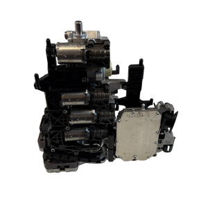 Close-up of the valve body area on a 0B5 DL501 mechatronic unit