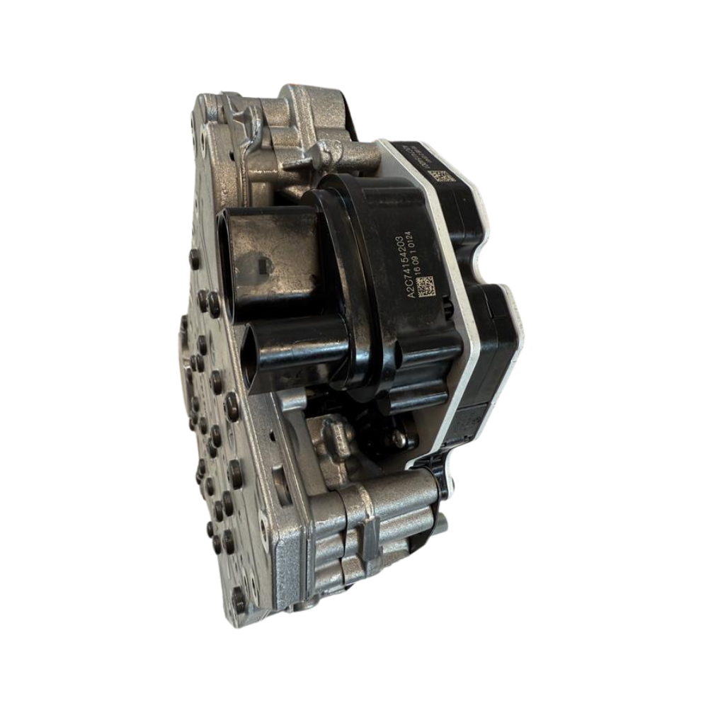 Close-up of the valve body section on a 0DD DQ400e mechatronic unit