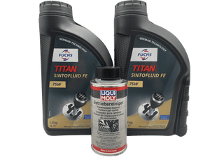 Abarth 500 1.4 T-Jet Gearbox Oil Service Kit Fuchs 75W With Liqui Moly Cleaner Eco Torque