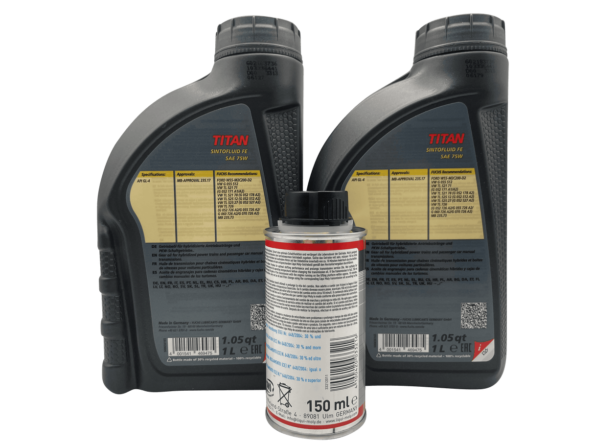 Abarth 500 1.4 T-Jet Gearbox Oil Service Kit Fuchs 75W With Liqui Moly Cleaner Eco Torque