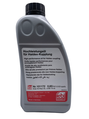 Febi Bilstein High Performance Haldex Oil For Generation 2 + 3 + 4 + 5 101172. Suitable for VW, Audi, SEAT, Skoda, Volvo, Ford, Land Rover and BMW Haldex Couplings. Eco Torque