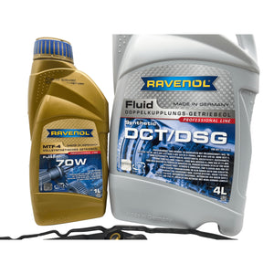 0CK DL382 Audi Automatic Transmission Sump Gasket and Filter Kit With Ravenol DCT/DSG 70W Oil 0CK325421A / 0CK325121D / 0CK325201D / 0CK321371A Eco Torque