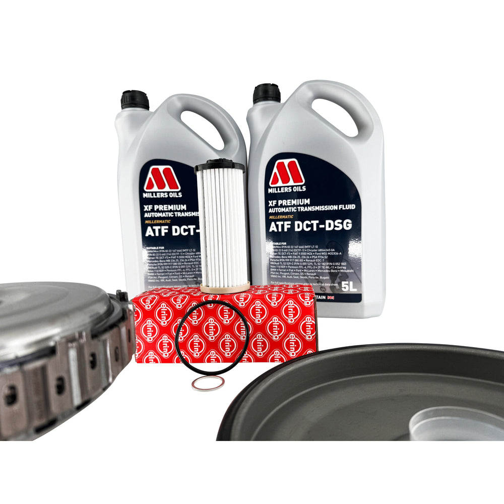 BorgWarner DQ381 DSG Clutch Inc Cover & Service Kit 0GC141029N 0GC Gearbox Dual Clutch shims external Elring Filter Millers Oil