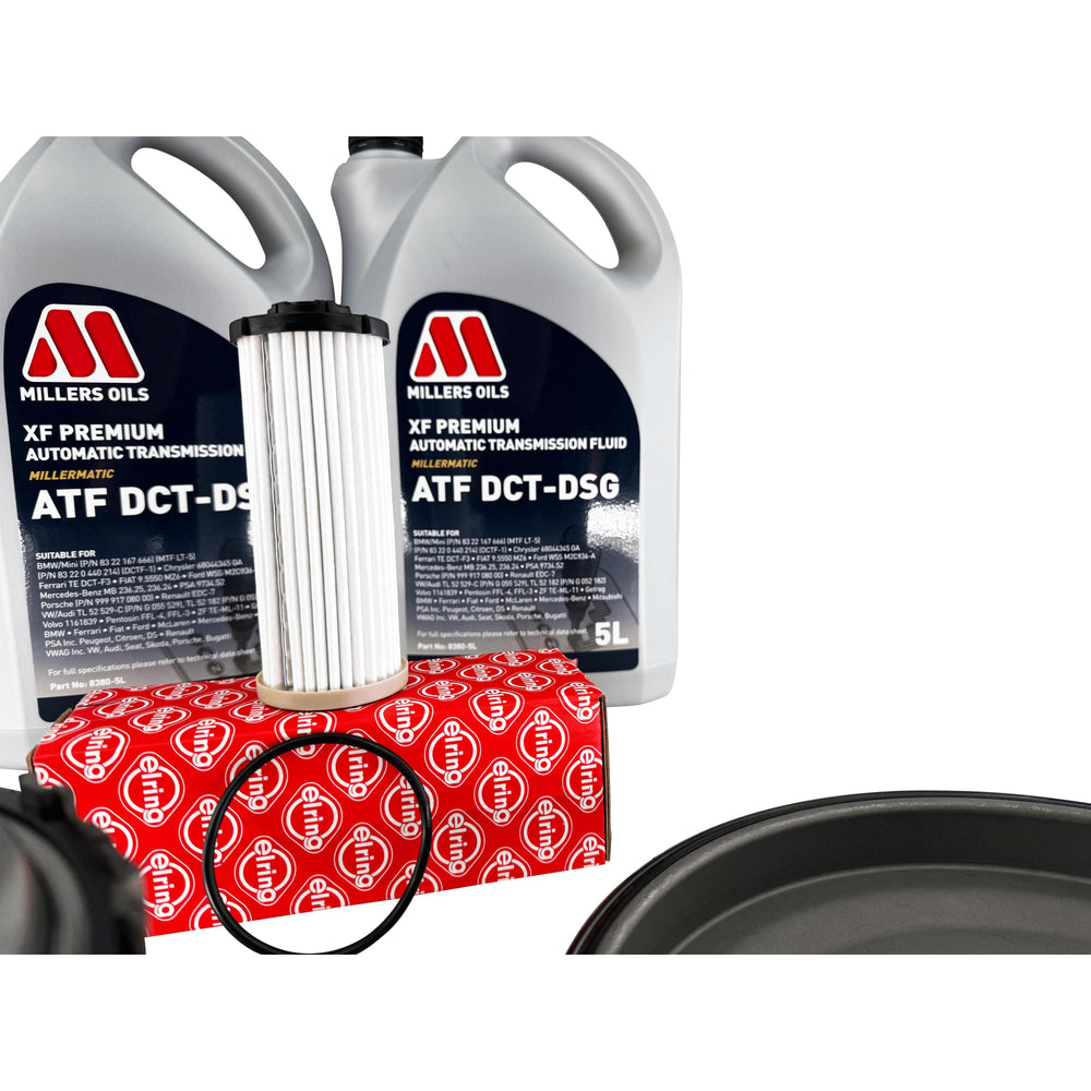 BorgWarner DQ381 DSG Clutch Inc Cover & Service Kit 0GC141029N 0GC Gearbox Dual Clutch shims Elring filter gasket and washer Millers DSG Oil