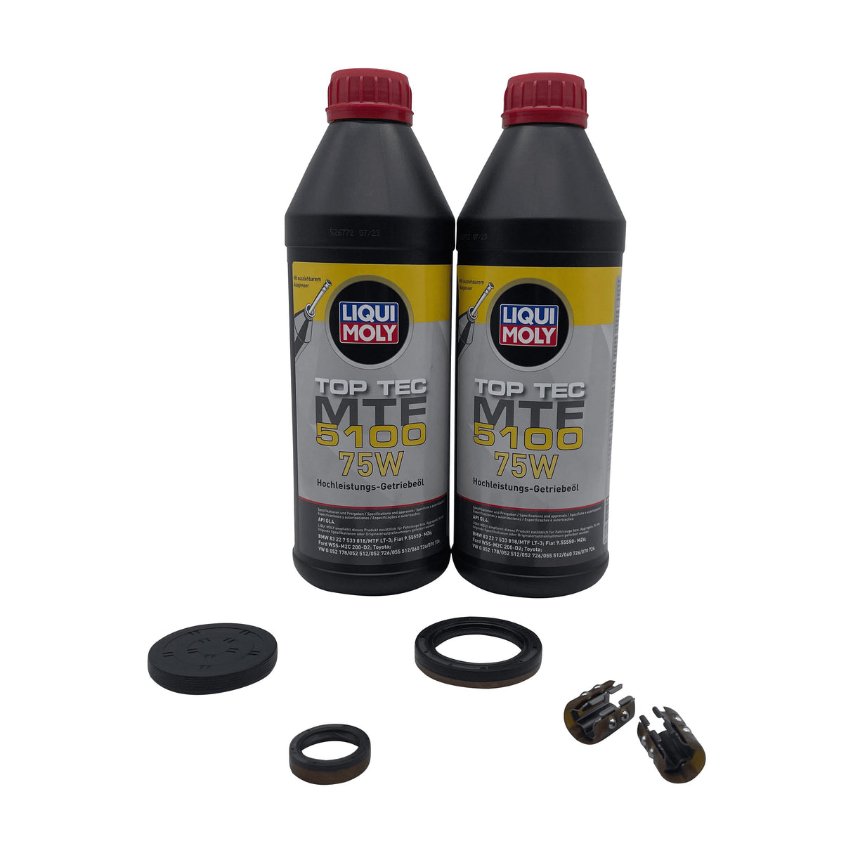DSG 7 Speed Reverse Selector Fork Slider Bearing Repair Kit 0AM DQ200 Inc Input Shaft Seals End Cap & Liqui Moly Transmission Oil Eco Torque