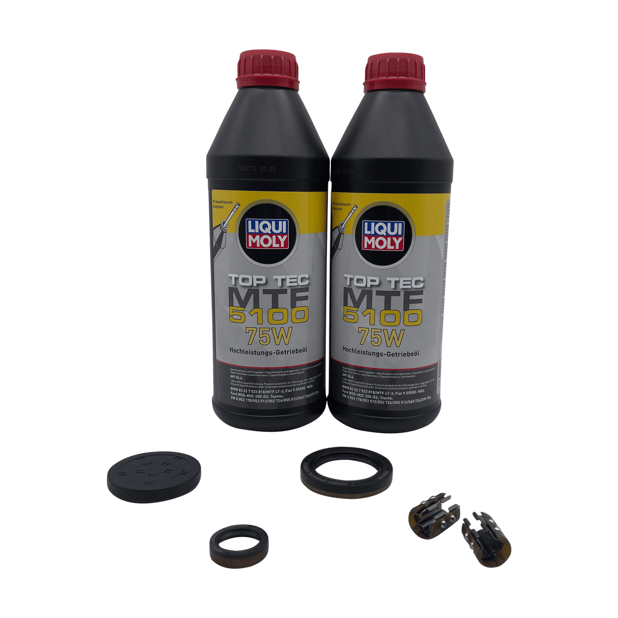 DSG 7 Speed Reverse Selector Fork Slider Bearing Repair Kit 0AM DQ200 Inc Input Shaft Seals End Cap & Liqui Moly Transmission Oil Eco Torque