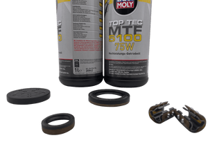 DSG 7 Speed Reverse Selector Fork Slider Bearing Repair Kit 0AM DQ200 Inc Input Shaft Seals End Cap & Liqui Moly Transmission Oil Eco Torque