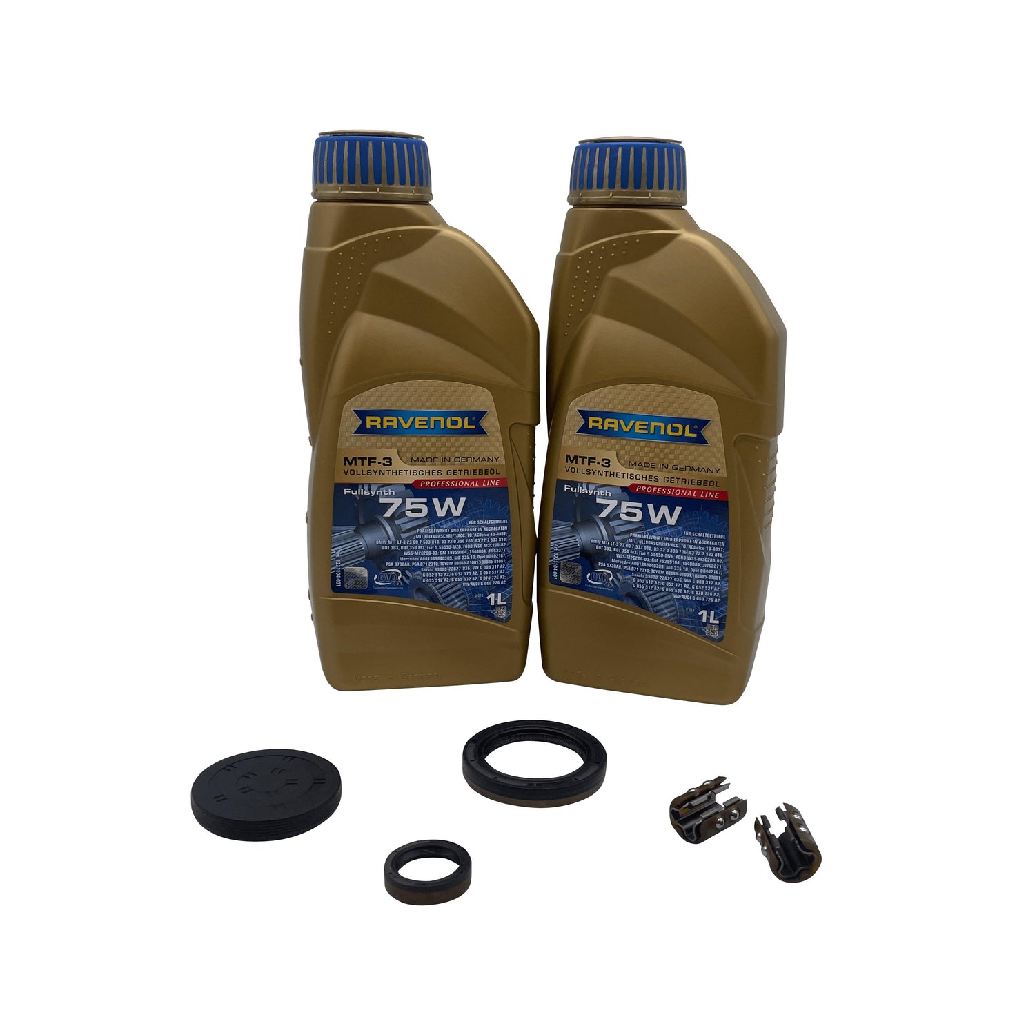 DSG 7 Speed Reverse Selector Fork Slider Bearing Repair Kit 0AM DQ200 Inc Input Shaft Seals End Cap & Ravenol Oil Eco Torque