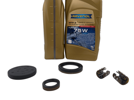 DSG 7 Speed Reverse Selector Fork Slider Bearing Repair Kit 0AM DQ200 Inc Input Shaft Seals End Cap & Ravenol Oil Eco Torque