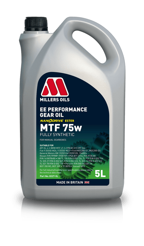 Millers Oils EE Performance MTF 75W Manual Gearbox Oil 5L Eco Torque