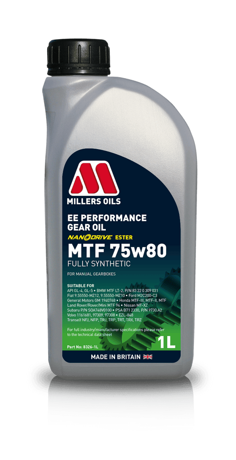 Millers Oils EE Performance MTF 75w80 Manual Gearbox Oil 1L Eco Torque