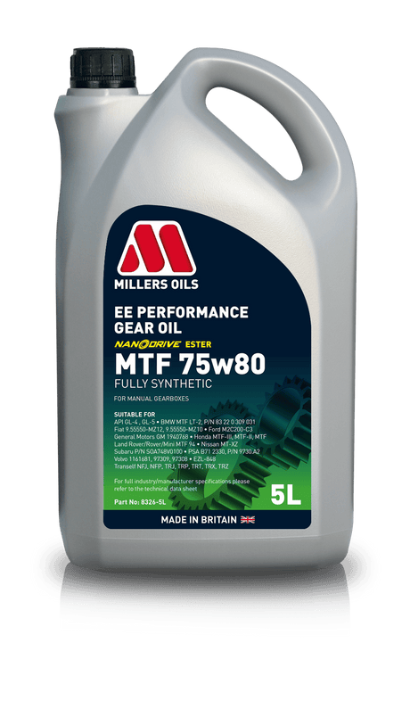 Millers Oils EE Performance MTF 75w80 Manual Gearbox Oil 5L Eco Torque