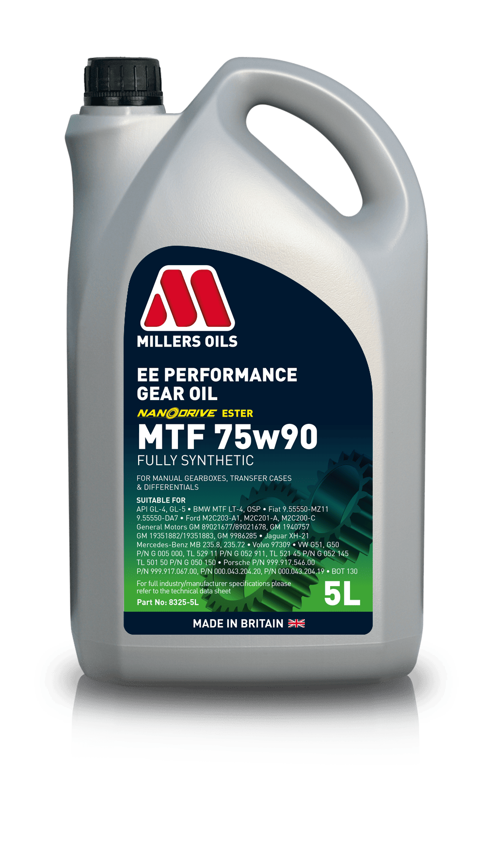 Millers Oils EE Performance MTF 75w90 Manual Gearbox Oil 5L eco torque