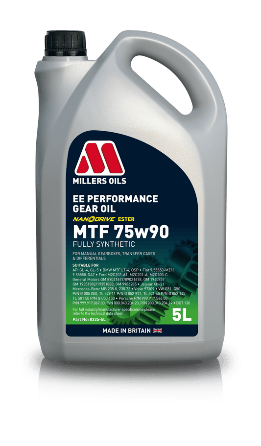 Millers Oils EE Performance MTF 75w90 Manual Gearbox Oil 5L eco torque