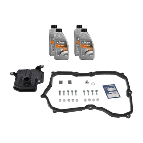 VAICO AQ450 09P automatic gearbox oil service kit for Audi & VW — filter, gasket, ATF & bolts