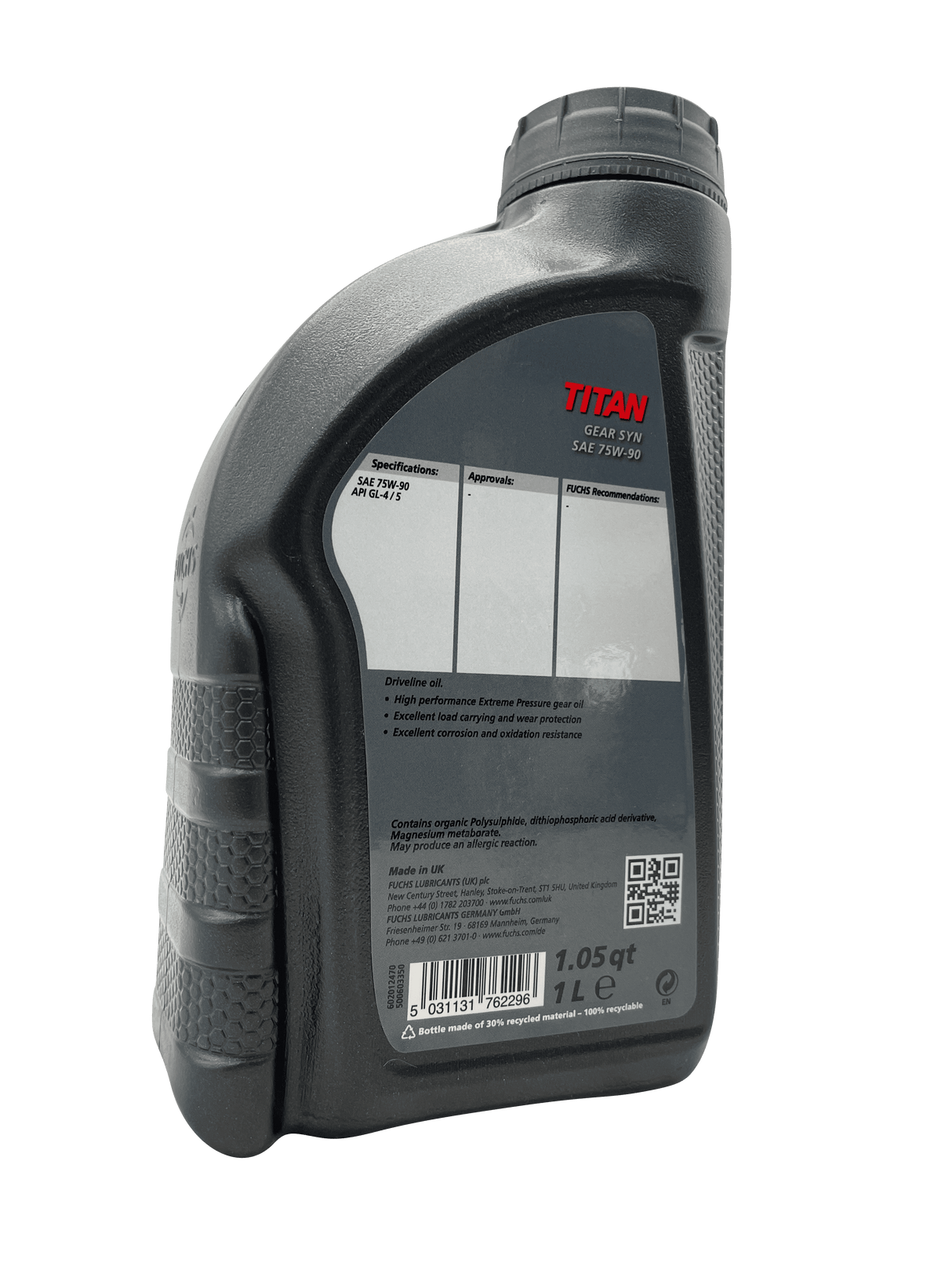 Fuchs Titan Gear Syn 75w-90 Semi Synthetic Driveline Oil Eco Torque