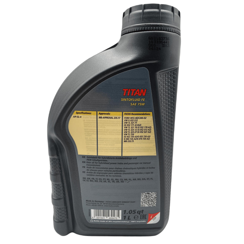 Fuchs Titan Manual Transmission Sintofluid FE SAE 75W Eco Torque
