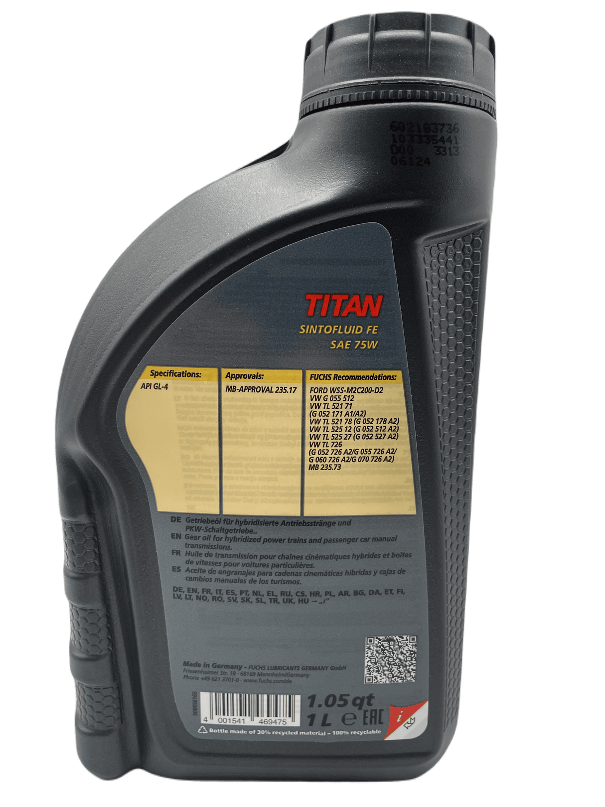 Fuchs Titan Manual Transmission Sintofluid FE SAE 75W Eco Torque