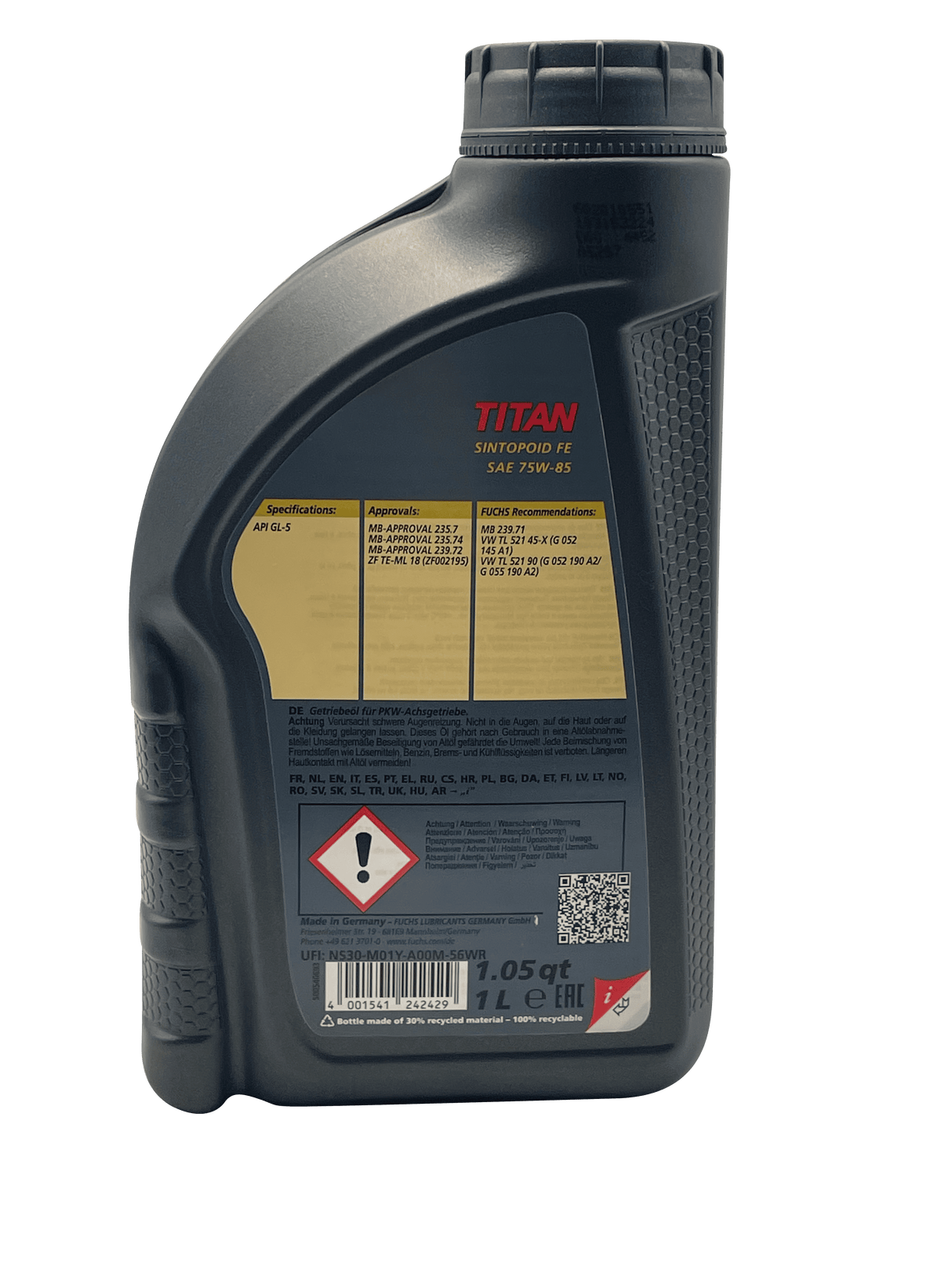 Fuchs Titan Sintopoid FE SAE 75w-85 Transmission Oil Eco Torque