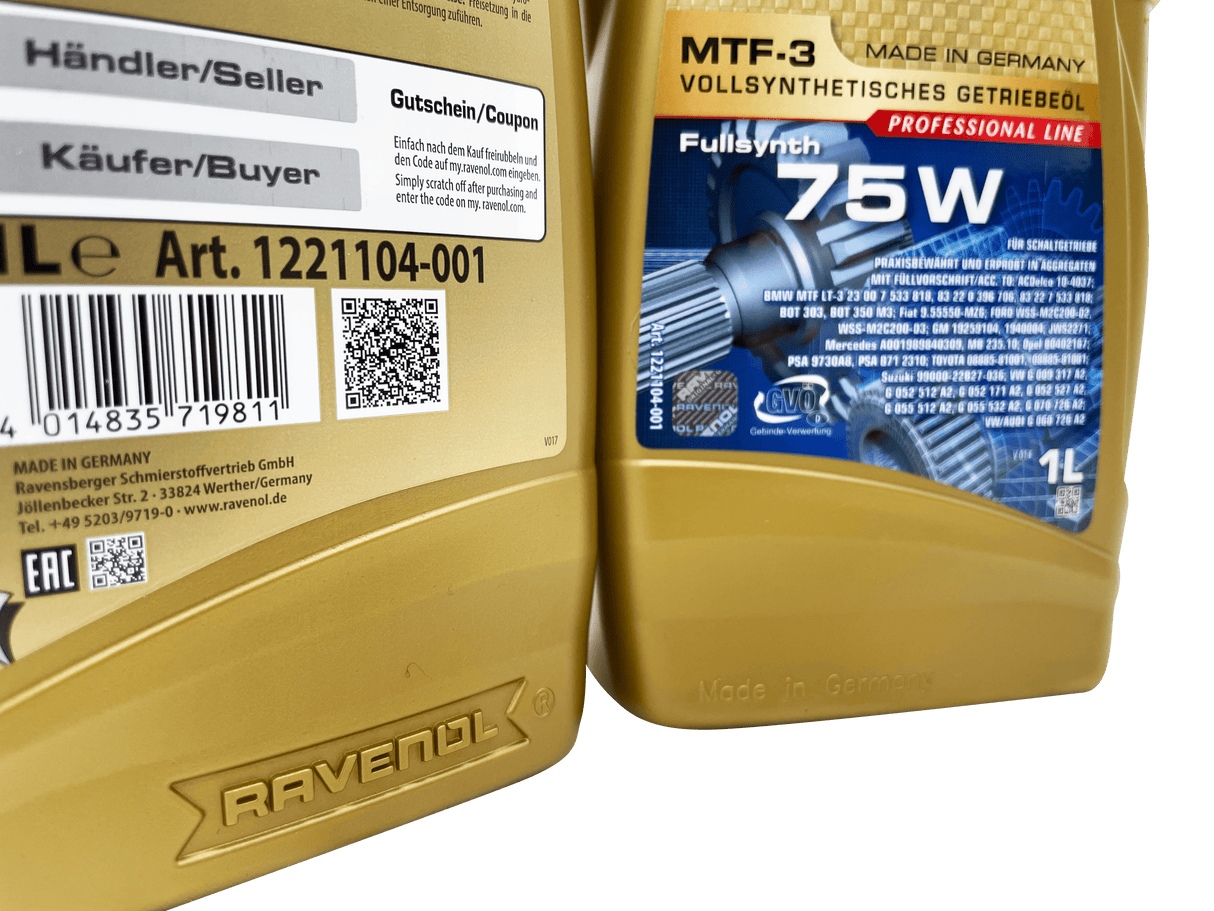 BMW X1 F48 sDrive Manual 6 Speed Gearbox Oil Service Kit Ravenol 75W Eco Torque