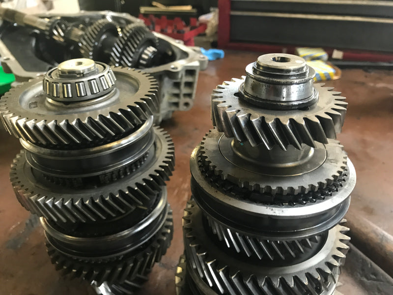 M32 Gearbox shafts with bearing failure and repair at Eco Torque