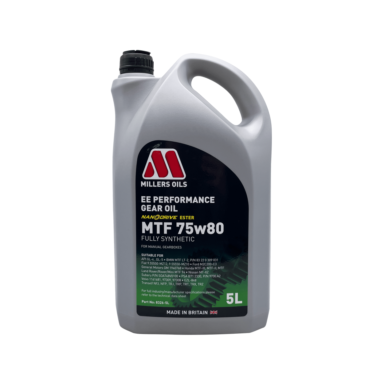 Millers EE Performance MTF 75w80 Fully Synthetic Gearbox Oil 5 Litres Eco Torque